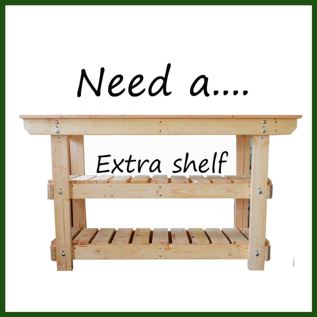 Made to order Wooden Workbenches - single or double shelf options