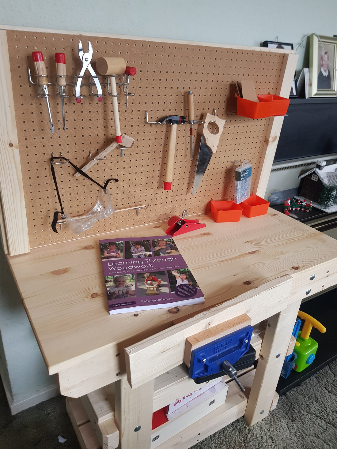 children's workbench with vice