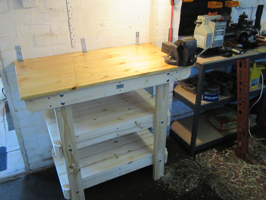 Customer photos of our strong wooden workbenches