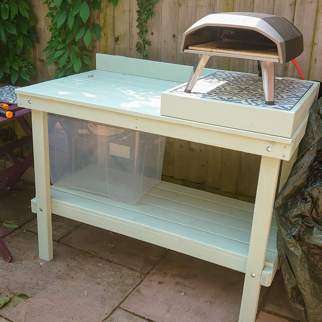 What colour will you paint our outdoor Pizza oven / BBQ tables?