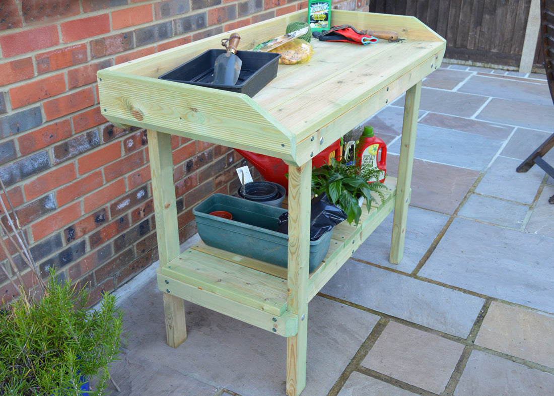 New improved sturdy wooden potting tables - buy on-line today