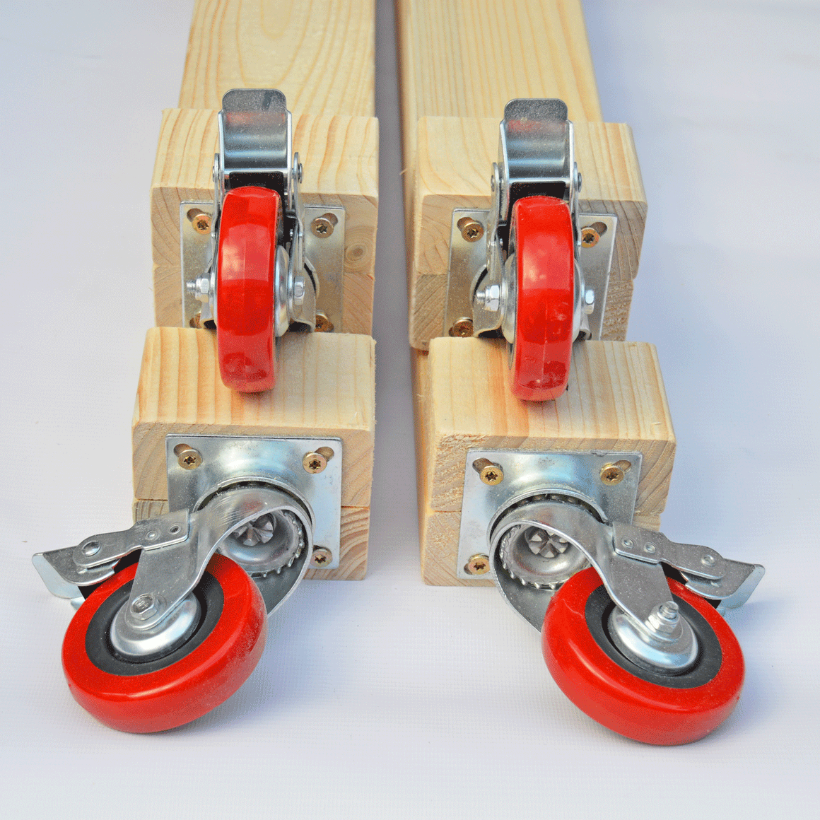 workbench with swivel locking castor wheels
