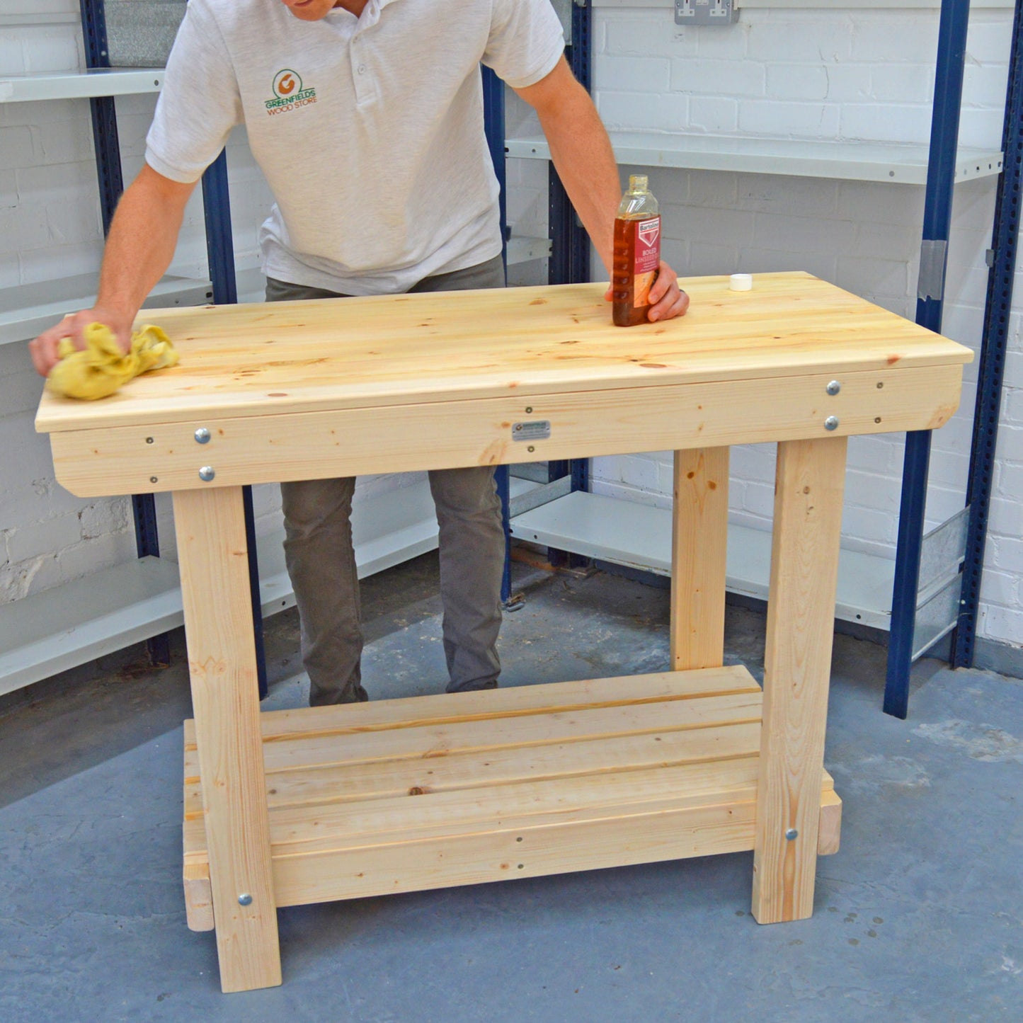 Worktop treated with Linseed Oil